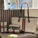 Brown Casual Stripe Letters Patchwork Zipper Contrast Bags