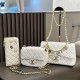 White Daily Letters Metal Accessories Trim Texture Bags