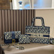 Blue Black Casual Letters Patchwork Contrast Bags