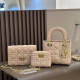Khaki Daily Letters Metal Accessories Trim Texture Bags