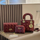 Burgundy Daily Letters Metal Accessories Trim Texture Bags