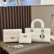 White Daily Letters Metal Accessories Trim Texture Bags