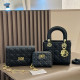 Black Daily Letters Metal Accessories Trim Texture Bags