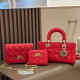 Red Daily Letters Metal Accessories Trim Texture Bags