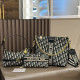 Black And White Daily Letters Patchwork Zipper Contrast Bags