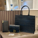 Black Daily Letters Zipper Embossed Bags