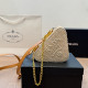 Apricot Casual Flowers Patchwork Chains Zipper Weave Bags