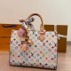 White Casual Letters Gradient Zipper Contrast Bags