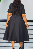 Purple Elegant Solid Color Pocket With Belt Flower Shape V Neck Long Dresses