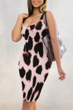 Multicolor Sexy Geometric Print Flowers Contrast U Neck Printed Dresses