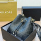 Black Daily Letters Draw String Patchwork Bags