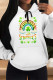 White Green Casual Graffiti Print Letters Draw String Pocket Hooded Tops