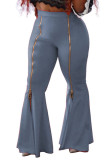 Grey Fashion Casual Adult Milk Fiber Solid Patchwork Loose Bottoms