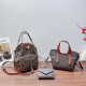 Brown Casual Letters Draw String Patchwork Contrast Bags