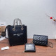 Black Casual Letters Patchwork Chains Bags