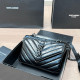 Black Daily Letters Metal Accessories Trim Texture Bags