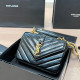 Black Daily Letters Metal Accessories Trim Texture Bags