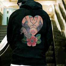 Black GET A GRIP PRINTED MEN'S HOODIE