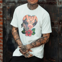 White GET A GRIP PRINT MEN'S T-SHIRT