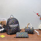 Black Casual Letters Gradient Zipper Contrast Bags