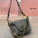 Olive Green Casual Letters Embroidered Zipper Bags