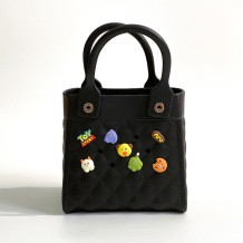 Black Casual Cartoon Patchwork Bags