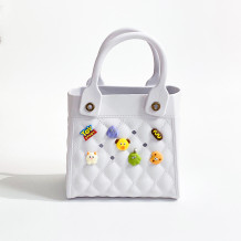 White Casual Cartoon Patchwork Bags