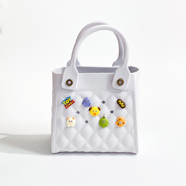 White Casual Cartoon Patchwork Bags