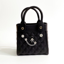 Black Daily Solid Color Metal Accessories Trim Bags