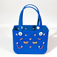 Blue Casual Solid Color Metal Accessories Trim Bags
