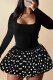 White Black Casual Solid Color Basic U Neck Long Sleeve Dresses