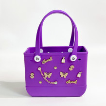 Purple Casual Butterfly Letters Metal Accessories Trim Bags