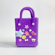 Purple Daily Cartoon Patchwork Bags