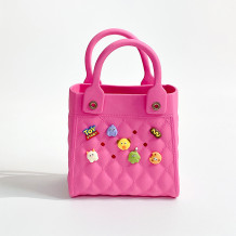 Rose Red Casual Cartoon Patchwork Bags