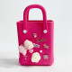 Rose Red Daily Flowers Patchwork Metal Accessories Trim Bags