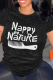 Black Casual Letter Print O Neck Tops