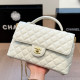 White Daily Solid Color Patchwork Chains Texture Bags