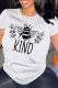 White Casual Animal Print Letters O Neck Tops