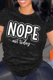 Pink Casual Letter Print O Neck Tops