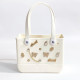White Casual Butterfly Letters Metal Accessories Trim Bags