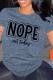 Dark Blue Casual Letter Print O Neck Tops