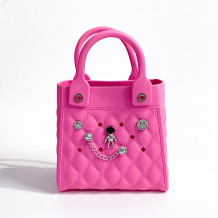 Rose Red Daily Solid Color Metal Accessories Trim Bags