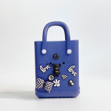 Deep Blue Casual Cartoon Patchwork Bags