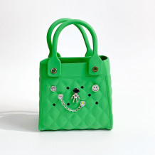 Green Daily Solid Color Metal Accessories Trim Bags