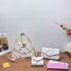White Casual Letters Gradient Patchwork Chains Bags