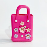 Rose Red Casual Flowers Metal Accessories Trim Bags