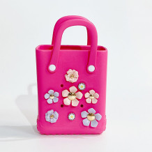 Rose Red Casual Flowers Metal Accessories Trim Bags