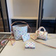 White Casual Letters Gradient Patchwork Bags