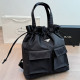 Black Casual Solid Color Draw String Pocket Bags