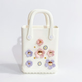 Rose Red Casual Flowers Metal Accessories Trim Bags
